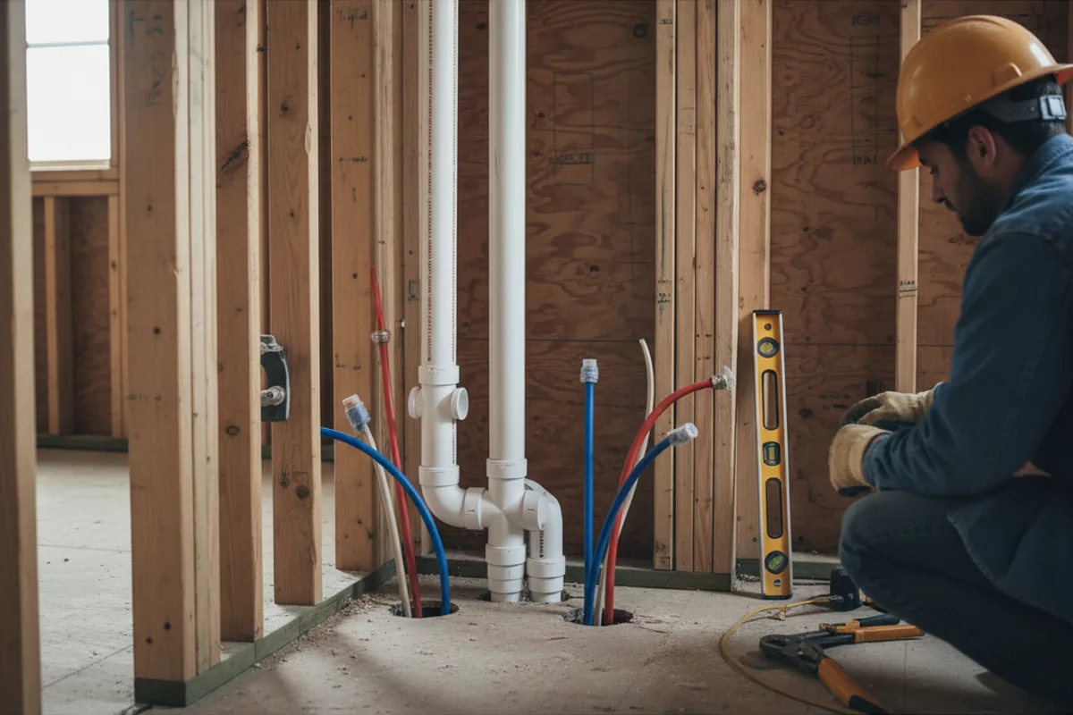 Drain and supply rough-in during Drain Cleaning in Sterling
